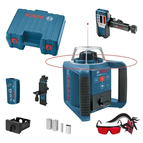 0601.061.501-000-1.webp Nivel Láser Giratorio Luz Roja a Pilas 300 Metros con receptor Bosch GRL 300 HV 0601.061.501-000