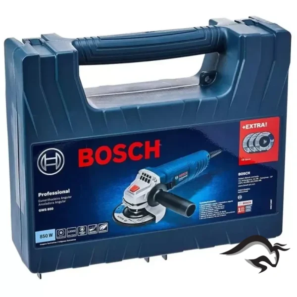 Amoladora Angular 4 1/2" 850W 12000 rpm+ 3 Discos Bosch GWS 850 0601.377.5ED-000