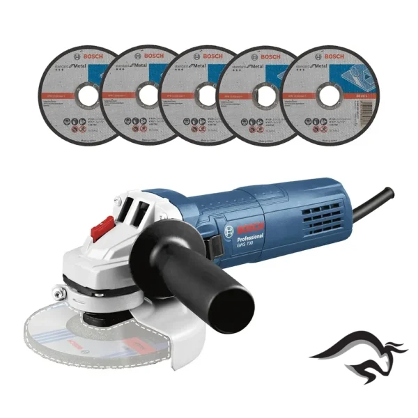 Amoladora Angular 4 1/2" 710W GWS 700 + 5 Discos Bosch 0601.3A3.0E1-000
