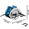Sierra Circular 7 1/4" (184 mm) 1300W Corte en 90° 64mm Bosch GKS 130 0601.6C3.0E0-000