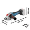 Amoladora Angular 5" X-Lock 18V Brushless Baretool Bosch GWX 18V-10 PC 0601.7B0.700-000