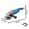 Amoladora Angular 9" 2800W 6500 rpm c/Tri-Control Bosch GWS 28-230 0601.8F6.0E0-000