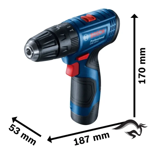 Taladro Percutor 0,1" 12V Inc 2 Bat + 1 Carg + Kit de 23 accs Bosch GSB 120-LI 0601.9G8.1E2-000