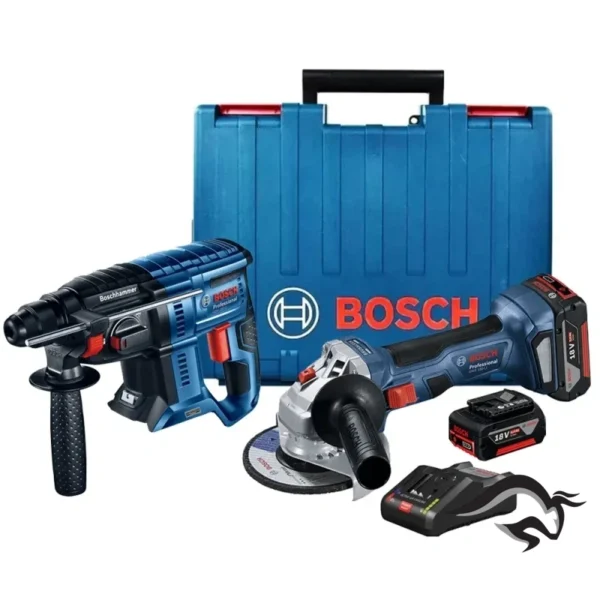 Amoladora Angular 5" 18V GWS 180-LI + Rotomartillo SDS Plus 18V Brushless GBH 180-LI Bosch 0615.A00.1UR-000