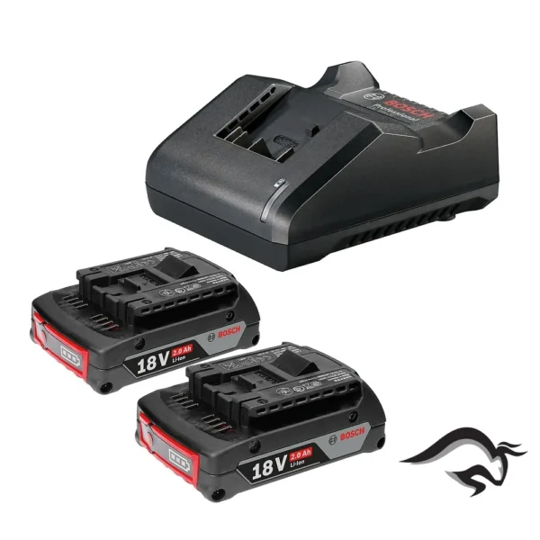 1600.A02.RN1-000-1.webp Starter Kit 2 Baterías Ion de Litio 18V 2.0 Ah + Cargador Bosch 1600.A02.RN1-000