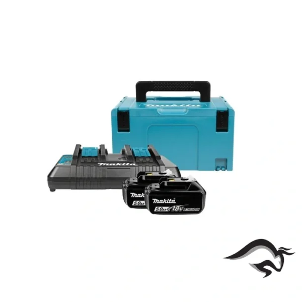 197629-2-3.webp Set de 2 Baterías 18V LXT 5.0 Ah + Cargador Doble + MakPac Makita 197629-2
