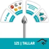 2615.000.121-000-3.webp Fresa de Alta Vel Cónica 1/4" Dremel 121 2615.000.121-000
