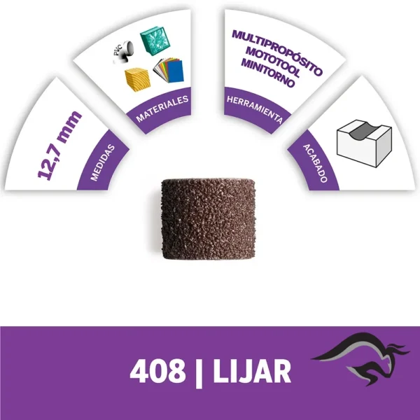 Banda de lija 1/2 Grano 60 6 Unid Dremel 408 2615.000.408-000