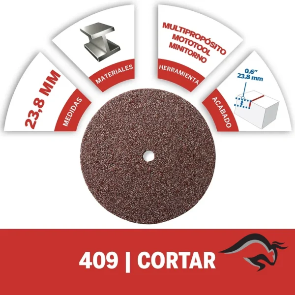 2615.000.409-000-3.webp Disco de Corte de metales 15/16 36 UNID Dremel 409 2615.000.409-000