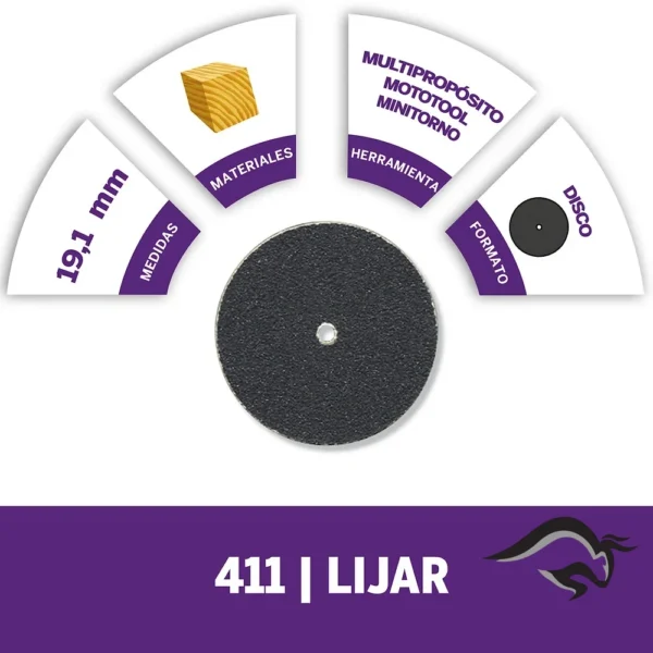 Discos de Lija Grano 180 Diámetro 3/4 36 Unid Dremel 411 2615.000.411-000