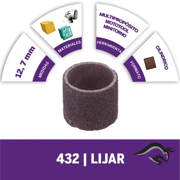 2615.000.432-000-3.webp Banda de Lija 1/2 Grano 120 6 Unid Dremel 432 2615.000.432-000