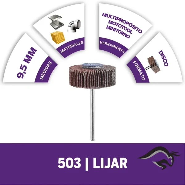 2615.000.503-000-3.webp Disco de Aletas 3/8" Grano 120 Dremel 503 2615.000.503-000