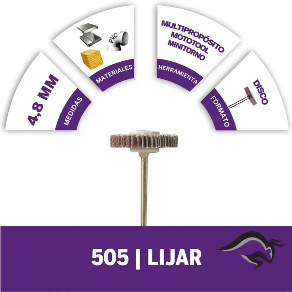 2615.000.505-000-3.webp Disco de Lija Grano 120 de 3/16" Dremel 505 2615.000.505-000