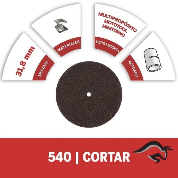 2615.000.540-000-3.webp Disco de Corte de Metal 1-1/4 5 Unid Dremel 540 2615.000.540-000