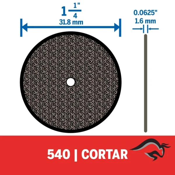 2615.000.540-000-4.webp Disco de Corte de Metal 1-1/4 5 Unid Dremel 540 2615.000.540-000