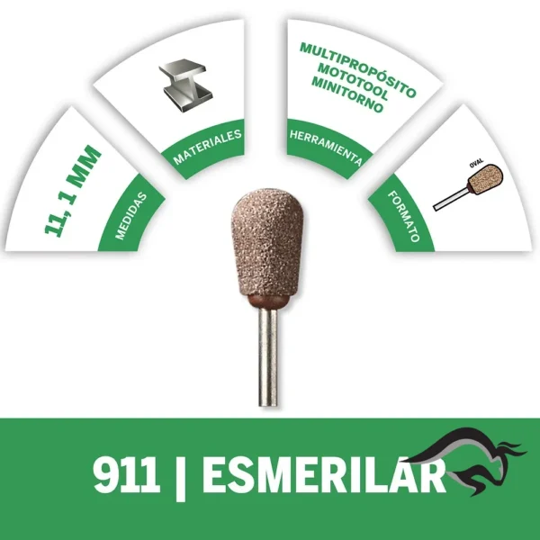 2615.000.911-000-3.webp Piedra Redonda de Óxido de Aluminio 7/16 Dremel 911 2615.000.911-000