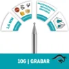 2615.010.6AC-000-3.webp Fresa de Grabado Redonda 1/16" Dremel 106 2615.010.6AC-000