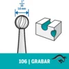 2615.010.6AC-000-4.webp Fresa de Grabado Redonda 1/16" Dremel 106 2615.010.6AC-000