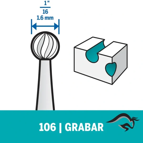 2615.010.6AC-000-4.webp Fresa de Grabado Redonda 1/16" Dremel 106 2615.010.6AC-000