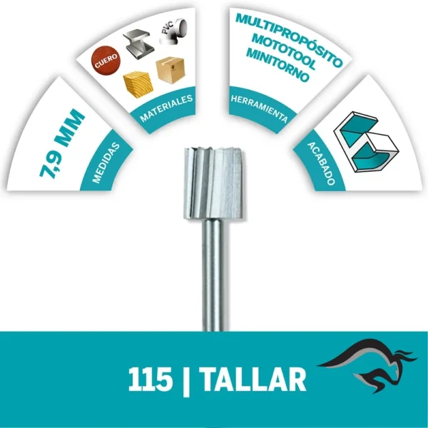 2615.011.5AC-000-3.webp Fresa de Alta Vel Cilíndrica 5/16" Dremel 115 2615.011.5AC-000
