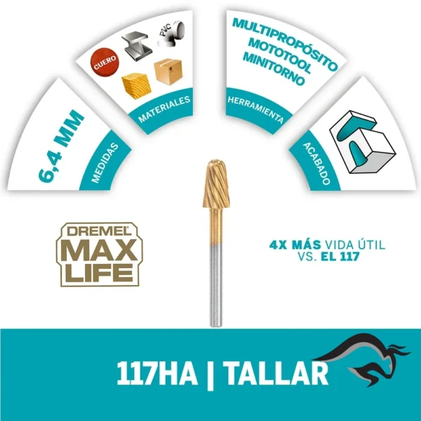 2615.011.7HA-000-2.webp Fresa de Alta Vel 1/4" Max Life 117HP Dremel 2615.011.7HA-000