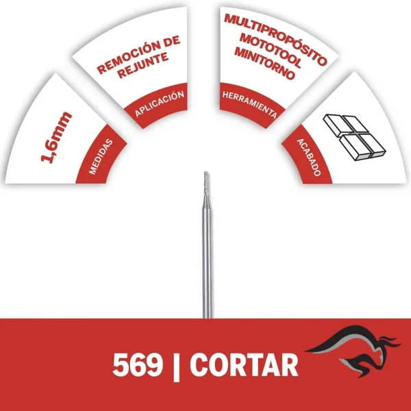2615.056.9AA-000-3.webp Broca para remocion de juntas 1,6 mm Dremel 569 2615.056.9AA-000