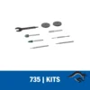 Micro Kit de 8 Accesorios Giratorios para Vidrio y Piedra Dremel 735-01 2615.073.5AA-000
