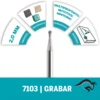 2615.710.3AE-000-3.webp Punta de Diamante Esférica 5/64" Dremel 7103 2615.710.3AE-000