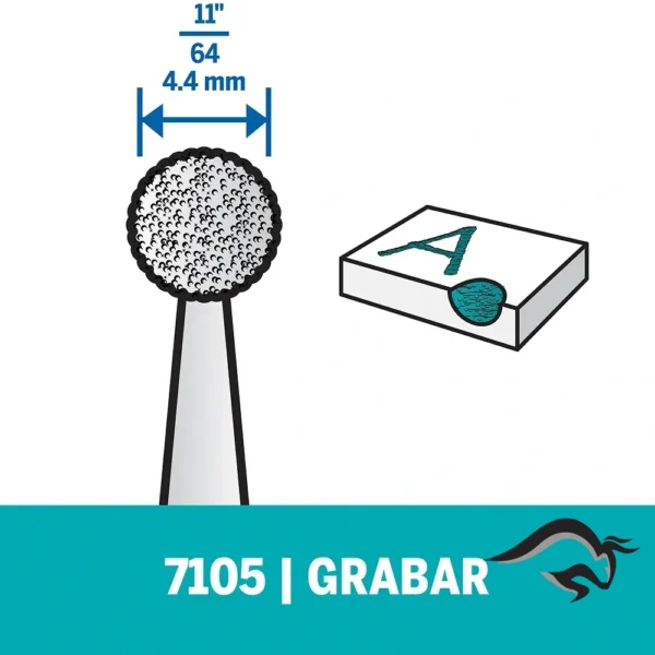 2615.710.5AC-000-4.webp Punta de Diamante redonda 11/64 Dremel 7105 2615.710.5AC-000