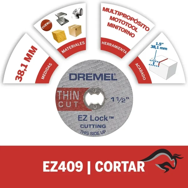 2615.E40.9AC-000-3.webp Kit de discos de corte de metal 38mm Dremel EZ409 2615.E40.9AC-000