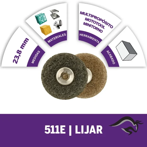 Disco abrasivo pulidor Grano 180, 280 EASY LOCK x 2 Unid Dremel EZ511 2615.E51.1AA-000