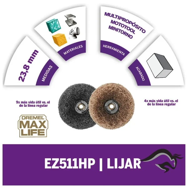 2615.E51.1HA-000-2.webp Discos de Pulir Abrasivos Max EZ Lock EZ511HP Dremel 2615.E51.1HA-000