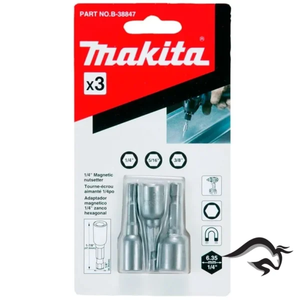 Set de Dados Hexagonal Pulgada 1/4" Hex 3 Pzs Makita B-38847