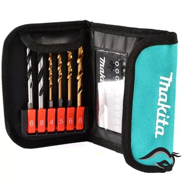 D-31762-2.webp Set para brocas madera-metal-puntillas Cartuchera lona 17unid D-31762