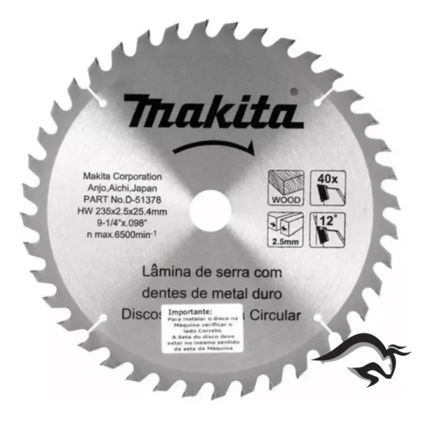 D-51378-1.webp Disco de sierra para madera (9-1/4x1") (235x25.4mm.) 40D" D-51378