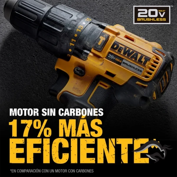DCD7781L1-B2-7.webp Taladro Percutor 1/2" 20V Brushless 65Nm 1 Bat 3.0 Ah Dewalt DCD7781L1-B2