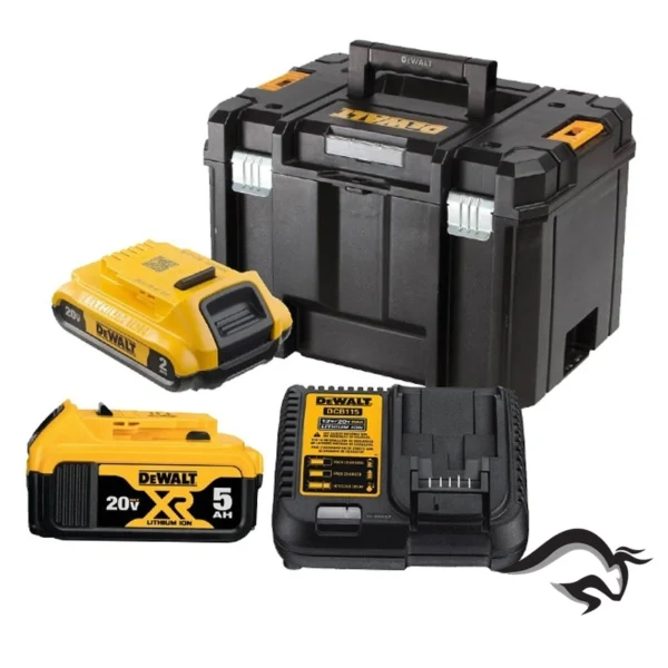 DCK260D1P1T-B2-5.webp Rotomartillo Sds-Plus 2.6J + Atornillador de Impacto 1/4" 20V + 2 Bat + Caja de Herramientas Dewalt DCK260D1P1T-B2