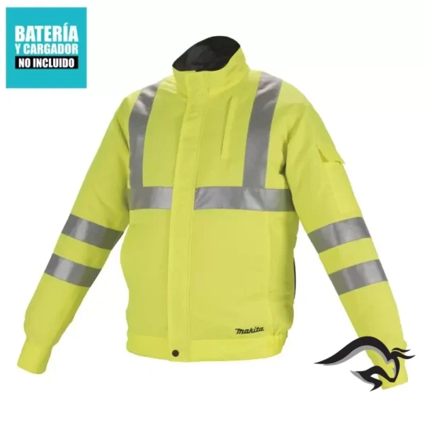 DFJ214ZL-1.webp Casaca Ventilador 12V-18V 3 Niveles Reflectante Talla L Baretool (Sin Baterías / Sin Cargador) Makita DFJ214ZL
