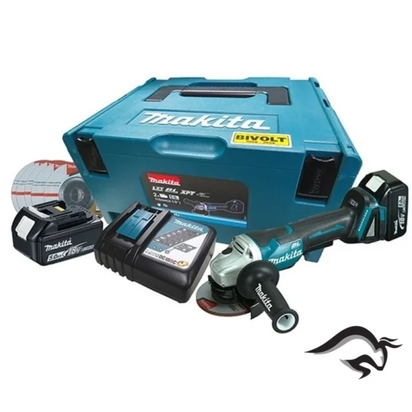 DGA455RTJ1-1.webp Amoladora Angular 4 1/2" 18V LXT BL 2 Bat y Carg Makita DGA455RTJ1