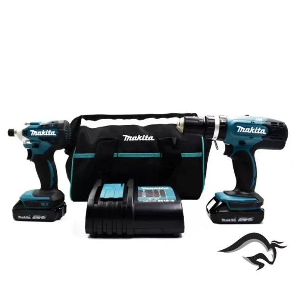 DLX2336SYX-1.webp Taladro Percutor 1/2" + Atornillador Impacto 1/4" 18V LXT 2 Bat y Carg Makita DLX2336SYX