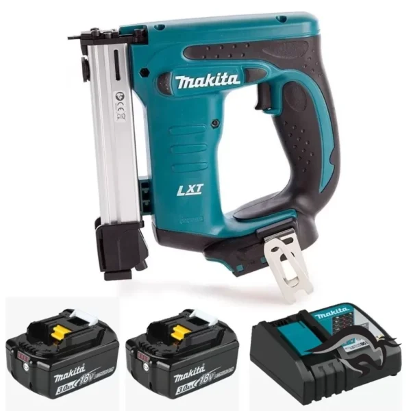DST221RFE-1.webp Engrapadora 18V 10 mm (3/8") Cap. 98Clavos (incl. 2 baterias de 3 Ah + Cargador) Makita DST221RFE