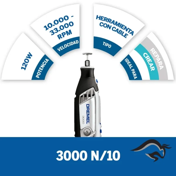 F013.300.0PC-000-2.webp Minitorno 3000 90W + Set de 10 accesorios Dremel 3000-N/10 F013.300.0PC-000