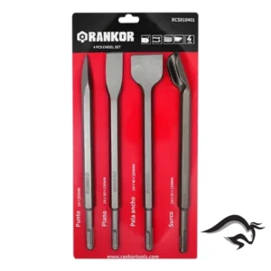Set de Cinceles Rankor x4Pzs /Punta Plano Ancho Surco/ RCS910401