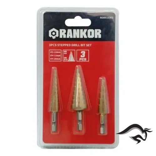 Set de Brocas Escalonadas Rankor x3Pzs(3-12/4-12/4-20mm) RDB910301