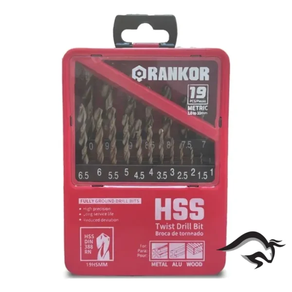 Juego de brocas para metal x19Pzs (1–10 mm) Rankor 100000042