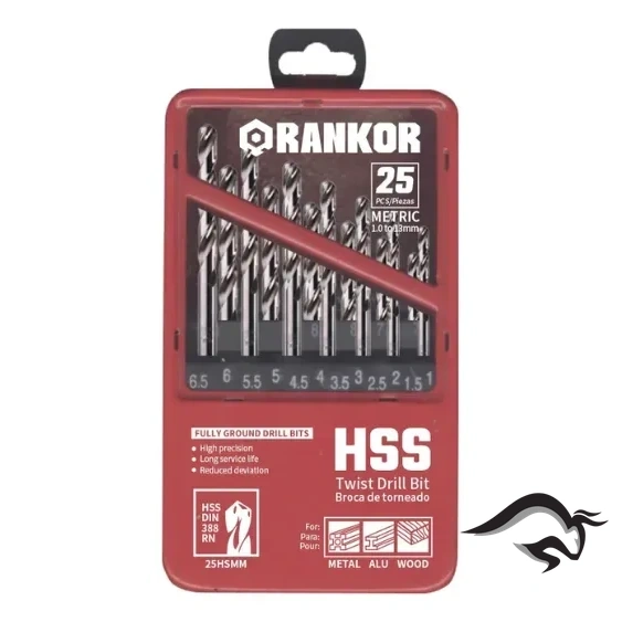 Juego de brocas para metal x25Pzs (1– 3mm) Rankor 100000043