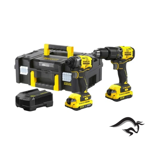 SBDI465D2T-B2-1.webp Taladro Impacto 20V + Taladro Percutor 13mm Fatmax + 2 Baterías 2AH + Cargador 2A + Maleta T-Stak SISTEMA V20 Stanley